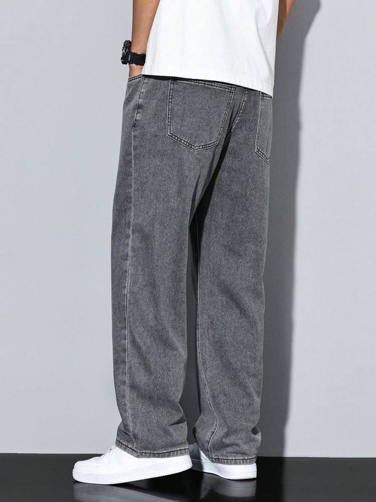 Baggy Relaxed-Fit Jeans — Grey Wash - Image 2